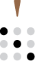 A black and white arrow with a SEO dot.