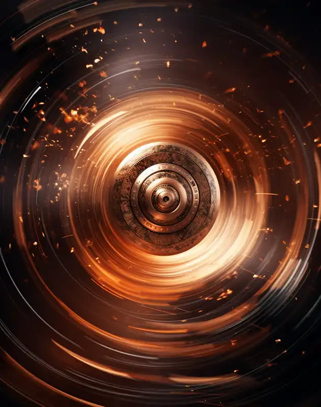 An image of a spinning metal spiral on a black background designed to captivate attention.